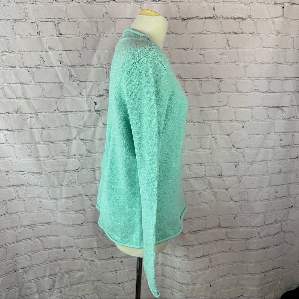 Talbots Mint V-Neck Sweater Womens L layering beach coastal business casual - Picture 2 of 7